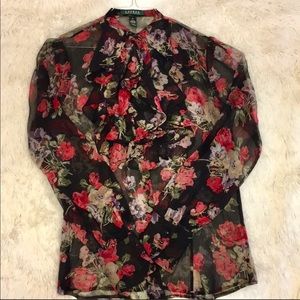 [lauren ralph lauren] floral ruffle top